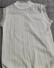 皮爾卡丹（pierre cardin）仿桑蠶絲真絲無(wú)袖恤女夏季寬松荷葉領(lǐng)背心上衣鏤空薄款冰絲針織衫 米色 XL (建議120-130斤) 曬單實(shí)拍圖