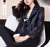 香影皮衣外套女短款2025春秋新款今年流行復(fù)古翻領(lǐng)小個(gè)子機(jī)車夾克 黑色 M 曬單實(shí)拍圖