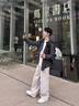 POUM復(fù)古撞色格子襯衫男生長(zhǎng)袖上衣春秋感格紋打底襯衣疊穿休閑外 ZSFS-C40黑色 XL 曬單實(shí)拍圖