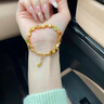 福吉歐金包銀十三幺麻將手鏈黃金麻將手鐲轉運珠把把胡情人節送老婆禮物 十三幺麻將手鏈【總重約18克】 包金3.3克 曬單實(shí)拍圖