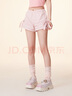 拉拉波波夏新款設計感多巴胺粉休閑短褲女甜美高腰顯瘦熱褲LBDA-WXZD19 粉色 M 曬單實(shí)拍圖