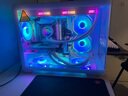 半島鐵盒 白澤 翊 海景房機箱曲面弧形玻璃全景側透360水冷MATX臺式電腦主機箱 白色+極光Z13 ARGB風(fēng)扇【1正5反】 曬單實(shí)拍圖