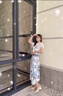 VEOX連衣裙套裝女2025夏季時尚洋氣顯瘦流行氣質(zhì)女士碎花半身裙兩 藍色套裝(上衣+裙子) L _建議[105-120斤] 曬單實拍圖