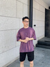 卡賓（CABBEEN）【重磅純棉】男裝 洗水噴色T恤新款個(gè)性美式街頭潮流短袖上衣 深紫色59 M /170/48 曬單實(shí)拍圖