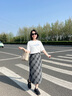 lagogo珠片繡花短袖T恤女拉谷谷2025年夏季新款清爽通勤白色上衣 本白色 M 曬單實拍圖
