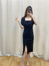 MeetMetro瑪依爾法式方領(lǐng)赫本連衣裙女2025夏季新款修身顯瘦小黑裙子 黑色【現(xiàn)貨閃電發(fā)】 S 曬單實拍圖