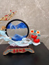 創(chuàng)意流沙畫藝術(shù)擺件中式鹿裝飾品家居客廳玄關(guān)樹脂工藝品擺設(shè) 出水芙蓉 鏡面流沙畫擺件-綠色 曬單實(shí)拍圖