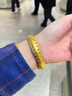 金藝鑫黃金三馬鞭手鏈男款金足金999金鏈子男士手鏈霸氣寬大圓古巴鏈 重約52.3克長度約16.5cm寬約8mm多退少補(bǔ) 曬單實(shí)拍圖