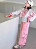 G.DUCKKIDS女童春秋套裝2025新款兒童衣服女孩運(yùn)動服扎染中大童衛(wèi)衣工裝褲子 紫色 120 適合110-120cm年齡6-7歲 曬單實(shí)拍圖