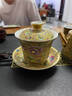 鴻運(yùn)享景德鎮(zhèn)高端琺瑯彩功夫茶具套裝家用北歐風(fēng)格中國風(fēng)會客茶具茶壺茶 金玉滿堂茶具-蓋碗黃 10頭 曬單實(shí)拍圖