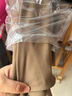 獨束（DUSHU）大碼女裝假兩件復(fù)古連衣裙女冬裝新款馬甲拼接襯衫翻領(lǐng)壓褶裙子 卡其咖（適合160左右身高） XL 曬單實拍圖