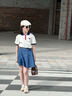 小豬彼特女童學(xué)院風(fēng)套裝夏季2025新款兒童短袖短裙洋氣夏裝大童女孩連衣裙 6017藍(lán)色牛仔裙 120 cm 曬單實(shí)拍圖