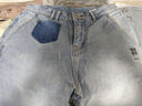 馬登工裝美式復古水洗藍丹寧牛仔褲純棉毛邊直筒休閑老爹長(cháng)褲男秋 洗水藍 30 曬單實(shí)拍圖