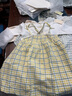 戴維貝拉（DAVE＆BELLA）【奧萊特賣(mài)】秋裝新款兒童裙子兩件套嬰兒女寶寶洋氣套裝純棉衣服 黃綠格 120 cm(建議身高110-120cm) 曬單實(shí)拍圖