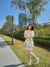 薇洛萱2025夏季新款顯瘦上衣＋短褲兩件套裝白色連衣裙女裝夏天裙子8337 圖片色 L 建議98-115斤 曬單實(shí)拍圖