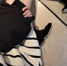 伊琦蕾（YIQILEI）條紋背心裙女夏吊帶裙法式收腰修身顯瘦短裙小個(gè)子辣妹包臀連衣裙 杏色 S 曬單實(shí)拍圖