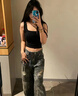 如鉆交叉美背內(nèi)衣免穿文胸一體吊帶背心女帶胸墊夏季薄款2025新款爆款 黑色 M 【適合75ABC】 曬單實(shí)拍圖