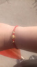 中國黃金轉運珠黃金手鏈女款足金紅手繩女士生日七夕情人節(jié)禮物送女友老婆 星光轉運珠手繩+證書禮盒約0.50g 曬單實拍圖