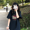 佐敘美式高街純棉重磅短袖t恤女夏季新款寬松慵懶風港味潮流半袖T恤衫 藏青色 【純棉】 當/次日達 M (80-100斤） 曬單實拍圖
