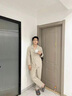 貓人純棉睡衣男士春秋長(zhǎng)袖長(zhǎng)褲套裝純色開(kāi)衫裸感高級(jí)輕奢家居服套裝 淺灰色 【100%新疆棉，親膚柔軟】 XL 【推薦體重135-155斤】 曬單實(shí)拍圖