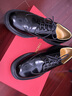 THOM WILLS德比鞋英倫風(fēng)男士商務(wù)正裝皮鞋舒適透氣真皮男鞋春季 黑色亮皮D411-1 39 /6.5碼 曬單實(shí)拍圖