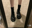 馬?。―R.MARTENS）Audrick 3i Shoe早秋舒適軟皮增高厚底皮鞋單鞋 黑色 38 曬單實(shí)拍圖
