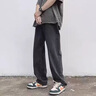 歌樸偉美式直筒牛仔褲子男生春秋冬季新款百搭寬松休閑闊腿系帶長(zhǎng)褲 黑灰色 XL(建議120-150斤) 曬單實(shí)拍圖