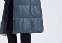 娜爾思（NAERSI）水貂毛領(lǐng)白鴨絨長款綿羊皮羽絨服外套女冬新款 灰群青色 L 曬單實拍圖
