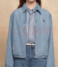 Teenie Weenie小熊牛仔外套女2025年春季新款刺繡簡(jiǎn)約休閑短款?yuàn)A克外套女 中藍(lán)色 S 曬單實(shí)拍圖