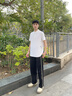 卡賓（CABBEEN）【織帶拼接】直筒休閑褲男2025年夏季薄款透氣寬松運動長褲 煤黑色01（寬松版型） M /170/48 曬單實拍圖