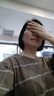 無印良品（MUJI）女式法蘭絨抽褶連衣裙女裝裙子長袖秋冬季打底裙純棉BC08CC4A 淺米色格紋 S (155/80A) 曬單實拍圖