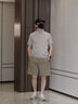 GXG男裝【涼感】 寬松直筒西裝短褲通勤男休閑短褲 2025夏季新品 卡其色 L 曬單實(shí)拍圖