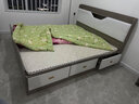 達木軒床 實(shí)木雙人床簡(jiǎn)約現代榻榻米板式床臥室多功能高箱儲物床 高箱儲物床-單床（灰）右抽 1200mm*2000mm 曬單實(shí)拍圖