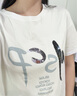 COCOBELLA亮片字母印花刺繡簡約短袖T恤女寬松圓領(lǐng)上衣TS77 白色 M 曬單實(shí)拍圖