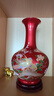 收藏天下景德鎮陶瓷器新中式紅色花瓶辦公室客廳酒柜玄關(guān)博古架擺件賞瓶 中國紅錦上添花對瓶+底座34cm 曬單實(shí)拍圖