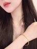 翡寶翠黃金手鐲999足金古法傳承實(shí)心手鐲素圈七夕情人節禮物送女友老婆 金重約5.2g 54圈口【可刻字/代寫(xiě)賀卡】 曬單實(shí)拍圖