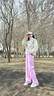 KOLON SPORT/可隆梭織褲 女子戶(hù)外運動(dòng)防風(fēng)防曬防潑水微哈倫闊腿褲 LKLP5MT582-PK 粉紅 XS 155/66A 曬單實(shí)拍圖