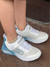 Skechers斯凱奇風(fēng)豹跑鞋兒童網(wǎng)面氣墊緩震休閑鞋男女童跑步鞋405316L 男款/白色/藍色/WBLU 30 曬單實(shí)拍圖