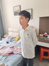 英氏（YEEHOO）兒童T恤男童polo衫中大童裝打底衫休閑抑菌長袖上衣秋 白色 160 曬單實(shí)拍圖