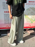 OEMG美式運(yùn)動(dòng)休閑褲子男女春秋夏季潮流牌復(fù)古直筒褲寬松闊腿衛(wèi)式長(zhǎng)褲 綠色 XL 【建議135-150斤】 曬單實(shí)拍圖