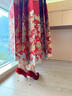 卓詩尼紅色高跟鞋春夏女絲絨婚鞋中式秀禾細(xì)跟氣質(zhì)不累腳婚鞋 紅色 38 曬單實(shí)拍圖