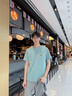 名創(chuàng)優(yōu)品（MINISO）短袖男冰絲夏季男童高級感降溫休閑寬松半袖高中學(xué)生痞帥百搭T恤 水綠色(清新折簽胸標(biāo)) L 175(30天質(zhì)量問題全額退) 曬單實(shí)拍圖