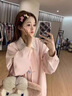 韓惠芷美式復(fù)古加厚棒球服外套女春秋新款韓版寬松百搭學(xué)生夾克機(jī)車風(fēng)潮 A79杏色春秋款 【雙層有內(nèi)里】 L 【建議100-125斤】 曬單實(shí)拍圖