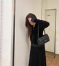 IT香奈小香兒包包女2024新款專(zhuān)柜真皮菱格包經(jīng)典CF鏈條單肩斜挎女包 黑色大號+鎢鋼穿皮鏈條 曬單實(shí)拍圖