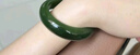 玉手鐲女年輕款玉鐲正品真玉菠菜綠和田碧玉墨綠色送媽媽婆婆禮物 菠菜綠 內徑55-56 適合體重90-100斤 曬單實(shí)拍圖