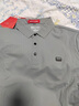皮爾卡丹（pierre cardin）春秋季新款長袖t恤男士翻領(lǐng)POLO衫中年爸爸無痕樹皮紋體恤上衣服 深灰藍 XL 曬單實拍圖