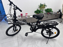 鳳凰（PHOENIX） 折疊自行車女男士?jī)和瘜W(xué)生輕便攜免安裝載可折疊小輪單車 【免安裝/鋼架】7速條輪黑色 20寸【適合身高145-175cm】 曬單實(shí)拍圖