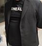 軒森圖微胖男生顯瘦穿搭夏季休閑短袖西服外套男士輕熟風大碼小西裝套裝 黑色西服 5XL (195) 220-245斤 曬單實拍圖