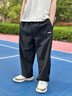 LI-NING KIDS李寧男童褲子夏季冰絲速干兒童運(yùn)動(dòng)褲中大童寬松男童休閑褲防蚊褲 黑色-直筒【速干款】 140 cm 曬單實(shí)拍圖