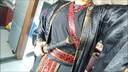 米詩(shī)德（MISHIDE）龍袍皇帝衣服全套古裝皇上中式披風(fēng)大拖尾龍袍秦始皇古裝拖尾 黑龍袍拖尾大袖衫紅邊單外袍 170 均碼 曬單實(shí)拍圖